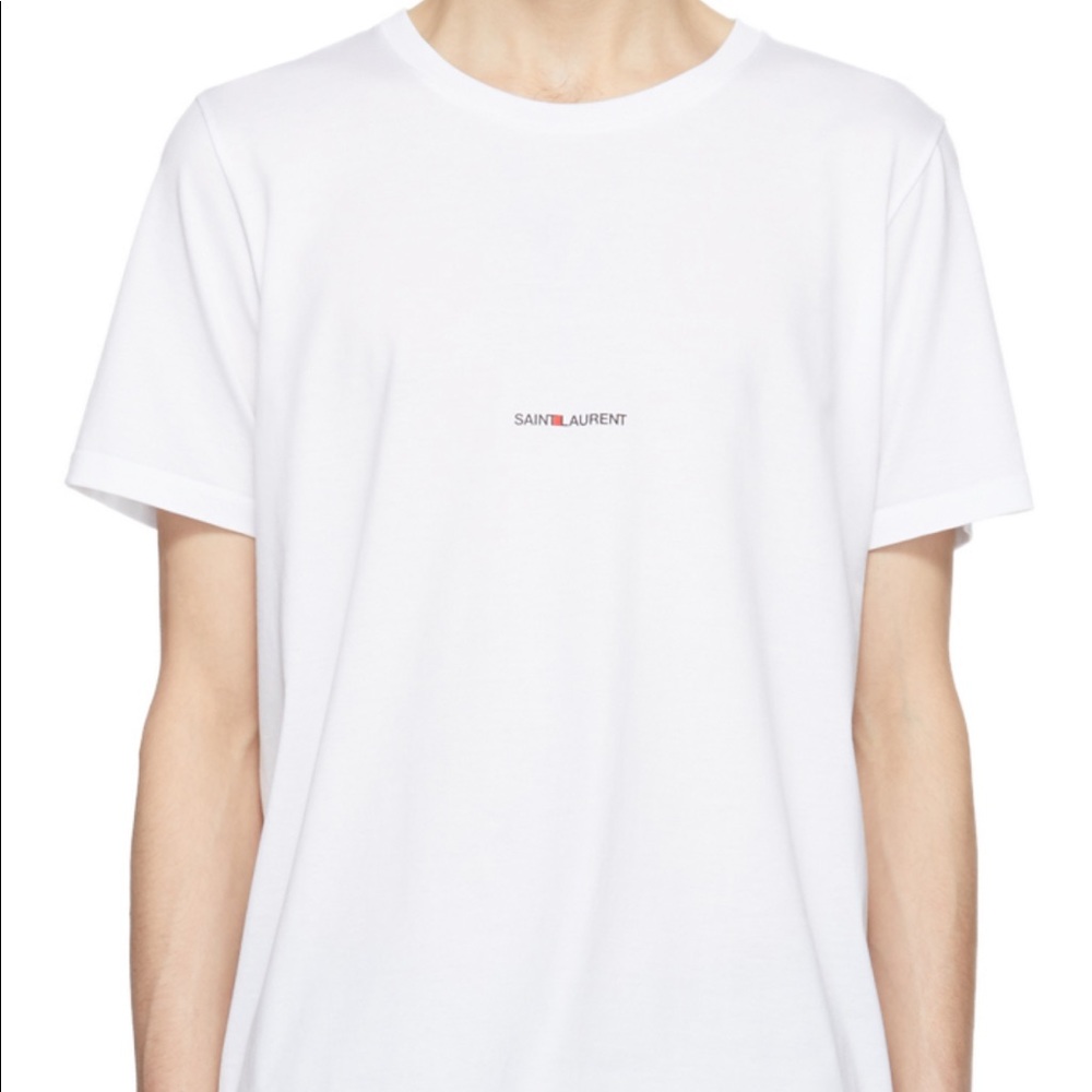 Saint Laurent White Logo T-Shirt